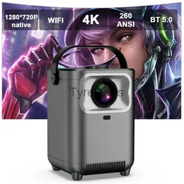 Other Projector Accessories Transpeed Projector 260ANSI Support 4K WiFi 200"screen BT5.0 1280*720P speaker 5W Outdoor portable Projetor x0717