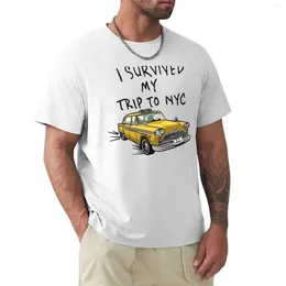 Herrpolos Jag överlevde min resa till NYC T-shirt Anpassade T-skjortor Designa din egen skjorta svarta tshirts för män