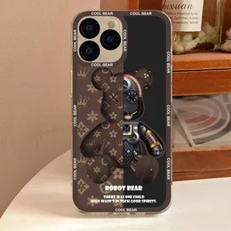 Cool Robot Bear Phone Case för iPhone 11 12 Mini 13 Promax 14 Pro Max Plus Shell