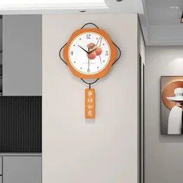 Wall Clocks Chinese Style Clock Living Room Home Simple Things Persimmon Ruyi Creative Hanging Art Watch