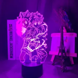 3D лампа аниме Gon и Killua Figure Nightlight для детской спальни декор Light Fans Gift Kids Led Night Light289y