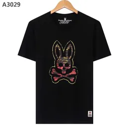T-shirt alla moda da uomo casual polo Psycho Bunny stampa animalier coppia di alta qualità traspirante e confortevole top girocollo