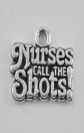 50 pçs Antigos Amuletos de Carta Banhados a Prata Enfermeiras Chamam os Ss Amuletos de Mensagem Vintage AAC11038622969