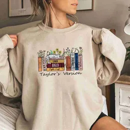 Womens Hoodies Sweatshirts Taylors Version Sweatshirt Music Albums As Books Hoodies Women Sweatshirts Retro Long Sleeve Pullovers Albums Merch for Fan J230718
