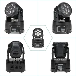 ywprolight 7x18w Wash Light Rgbwa+UV 6in1 7x12W RGBW 4in1 Moving Head Stage Light DMX Light مع مختلف ألوان مختلطة DJ Nightclub Stage