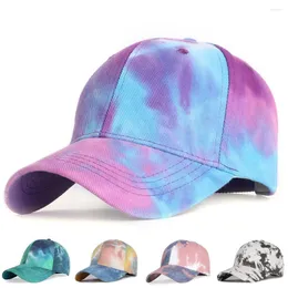 Ball Caps 2023 Tie-Dye Baseball Cap Unisex Hat Outdoor Sports Shade Snapback Sun Gorras Bone