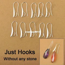 100x DIY Making 925 Sterling Srebrna Biżuteria Odkrycia Hook kolczyka Pruty uszu Kucha do kryształowych kamieni koraliki 225b