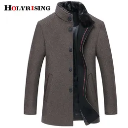 Men's Wool Blends Holyrising Men Wool Coats Casaco Masculino Inverno Single Button Mens Overcoat Windproof Men Cloths Slim Coats For Men 18519-5 HKD230718