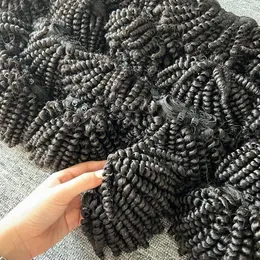 スプリングツイスト髪のふわふわスプリングツイスト爆弾ツイストハイふわふわの情熱ツイストかぎ針編みの編組黒女性のための低温かぎ針編みの髪を編む