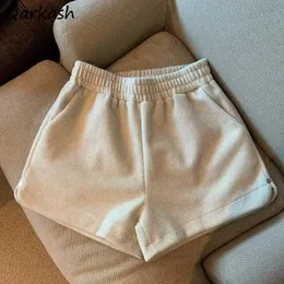 Women's Pants S 3 färger Kort sommarbrett ben Löst rådande solid minimalistiska kvinnor College Vintage Design Koreansk stil 230718