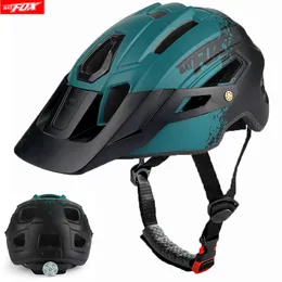 Caschi da ciclismo BATFOX casco da ciclismo per uomo mountain bike casco mtb Integralmente modellato capacete ciclismo MTB bicicletta con luce 230717