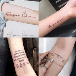 60st Tattoo klistermärken Set Engelska fras tillfällig tatuering vattentät falsk tatuering