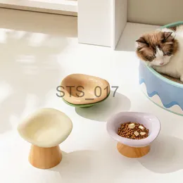 Dog Bowls Feeders Other Pet Supplies Cat Raised Tilted Food Water Bowl Pet Dogs Elevated Drinking Eating Bowls with Wooden Stand Puppy Kitten Feeding Supplies x0717 x