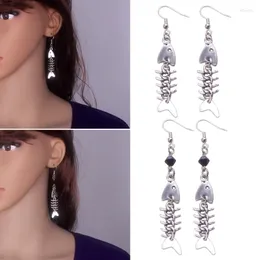 Rücken Ohrringe N1HE Trend Vintage Fisch Knochen Baumeln Für Frauen Mädchen Retro Skeleton Tropfen Nette Ohrring Schmuck