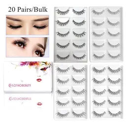 FALSE EYGRASS 20 PAIRS BULK FAUX CILS WISPY FAKE EYGRASS EXTENSION Handgjorda naturliga mjuka osynliga klara tunna bandet Makeup 230617