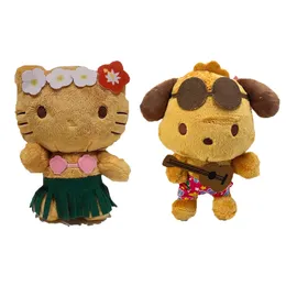 Grossist söt hawaiian svart päls valp plysch leksaker katt doll barn spel lekkamrater semester gåvor rum dekor