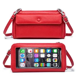 Bolsa feminina carteira de couro macio com tela sensível ao toque carteira para celular mini um ombro crossbody barata bolsa feminina bolsa de moedas para carteiras femininas