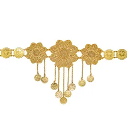 Anniyo Turkish Belly Chains Women Gold Color Coins Belt Jewelly Middle East Iraqi Kurdistan Dubai Wedding Gifts＃016501250U