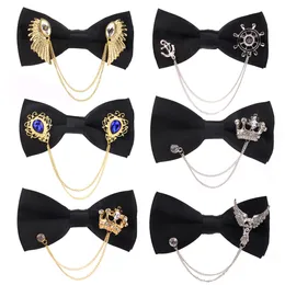 Fliegen Männer Schwarz Bowtie Metall Decoratio Fliege Für Männer Frauen Uniform Kragen Butterf Bowknot Erwachsene Anzug Fliegen Krawatten Männliche Bowties 230717