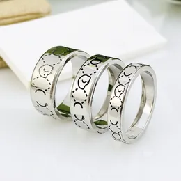 Rings Women Men Band Ring Ring Fashion Jewelry Titanium Steel Rings Single Grids Skull 3mm 6mm 9mm Width Silver Color Size5-11