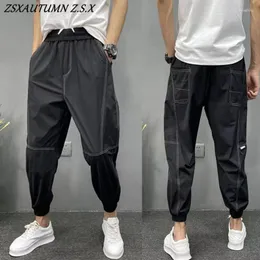Męskie spodnie Summer Trend Speisre Black Spoders luz luźne przystojne moda koreańska szybka sucha haren męskie pantelones hombre
