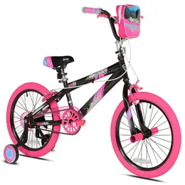 18 인치 소녀의 반짝임 자전거, 검은 색과 분홍색