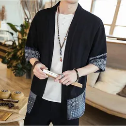 Roupas Étnicas Estilo Chinês Roupas De Linho Masculino Kimono Cardigan Tradicional Yukata Japonês Samurai Casual Asiático 30385