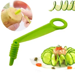 Sublimation Tools Cucumber Spiral Slicer Potato Fruit Vegetable Roll Rotary Chipper Creative Home Kitchen Tool Vegetables Spiral Knife