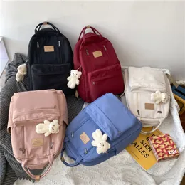 JULYCCINO Multifunzione Doppia Cerniera Zaino da Donna Adolescente Ragazze Zaino per Laptop Zaino per Studenti Borsa a Tracolla Stile Coreano Accessori Zainetto)Bagagli)(Valigie)