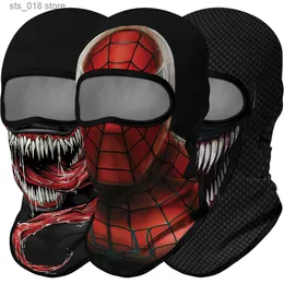 Cycling Caps Masks 2023 New Design Venom Balaclava Protective Ski Mask Joker Skull Bandana Hunting Scarf Cycling Face Mask Headgear Spider Snood T230718