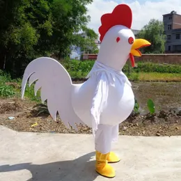 2019 Costume da mascotte di pollo bianco rosso nero giallo più carino della fabbrica costume da cartone animato festa di compleanno masquerade197n