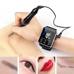 Gesichtspflegegeräte Smart Watch Tattoo-Maschine Protable Permanent Make-up Griff Werkzeug Pistole Augenbrauen Lip Eyeliner Micro 0 18 mm 0 25 1RL Nadel 230718