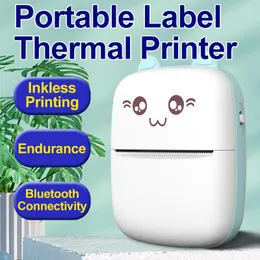 Portable Mini Label Thermal Printer HD Bluetooth note number inkless print pocket urtren