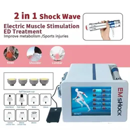 Profissão 2 em 1 Digital EMS Shock Wave Extracorporal Electro Eletromagnetic Focused Shockwave Therapy Tibial Stress Syndrome Relief Pain Massage Tool
