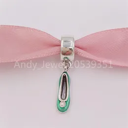 Andy Jewel Contas de Prata Esterlina 925 DSN Tinker Bell'S Sapato Branco Pérola Cultivada Esmaltado Verde Brilhante Charms Adequado para Europa185T