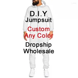 Macacões de treino masculinos personalizados com estampa completa para festas hip-hop pijamas com zíper macacão oversized grafite masculino street style macacão