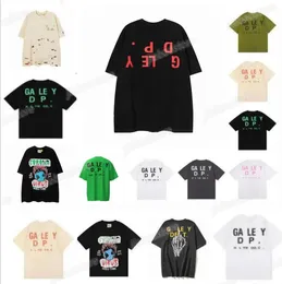 2023 Women&Men's T-shirts Designer Galleries Depts Shirt Alphabet Print Trendy Trend Basic Casual Fashion Loose Short T-shirt Half Sleeve TeeS Green Lavender And Beige