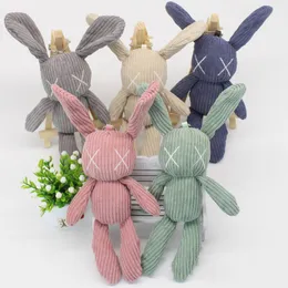 Super cute striped rabbit Stuffed toy key chain pendant rabbit doll cute grab machine doll bag Fashion accessory