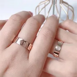 Kolor różanego złota pierścienie kobiet dla mężczyzn Designer Street Modne metalowe romantyczne damskie panie