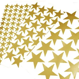 Confezione regalo 3/5 / 7cm Die Cut Adesivi murali stella d'oro Adesivo opaco per la camera dei bambini Decorazione domestica Piccole stelle Art Decalcomanie fai da te
