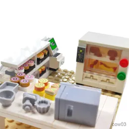 كوكس City House Furniture Building Buildress Pressions Bricks Fed Bed Food Food Toys for Boys Brinquedos R230718