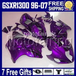 7 개의 선물 스즈키 하야부사 GSXR1300 HR1642 GSX R1300 PURPLE BLACK 96 97 98 99 00 01 02 03 04 05 06 07 GSX-R1300 1998-2007 ABS222I