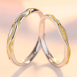 Cluster Rings Genuine 925 Sterling Silver Ring Luxury Couple For Lovers Women Men Engagement Wedding Fine Jewelry Accessories Gifts