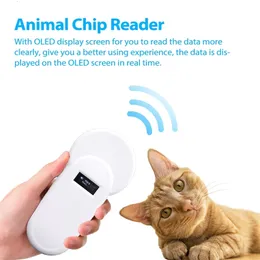 Coleiras para cães Leashes 134 2KHz Display OLED Pet ID Reader Animal Chip Digital Scanner Microchip Handheld Identification FDX B Format for Cat 230717
