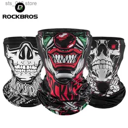 Cycling Caps Masks Rockbros Full Face Mask Skull Print Ricf Bike Sun UV Protection Mask Mask Cosplay Cosplay Beadband Balaclava Outdoor Voreva T230718