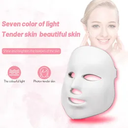 Dispositivos para el cuidado facial 7 colores Máscara Led Belleza Rejuvenecimiento de la piel Arrugas Eliminación del acné Terapia Blanqueamiento Apretar Instrumento 230617