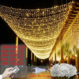 Amadan Christmas Garland LED LED Lights Fairy Light 100m 800Ld Waterproof Outdoor For Garden Wedding Party Dekoracja 2023