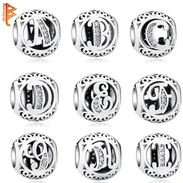 Authentische 925 Sterling Silber Kristall Alphabet A-Z Buchstaben Charms Perlen passen Original Pandora Armband Halskette DIY Schmuck Machen Q277U