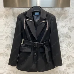 Женская куртка 23ss модные буквы печати с ремнем корсет костюм