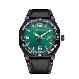 Designer de relógios masculinos de luxo com movimento automático para homens F1 negócios relógios de pulso rosto verde homem esporte relógio de pulso aço inoxidável Montre